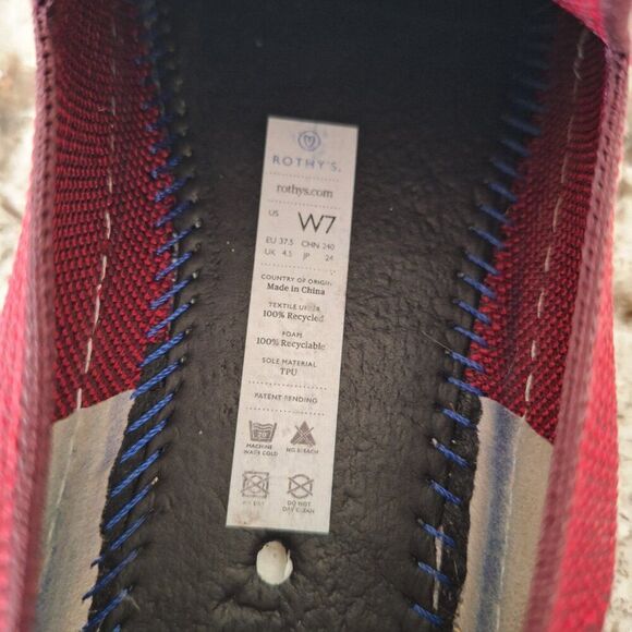 Rothys garnet red slip on sneakers size 7 - Picture 9 of 9